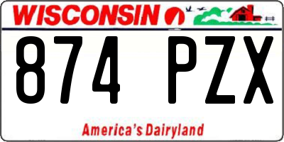 WI license plate 874PZX