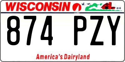 WI license plate 874PZY