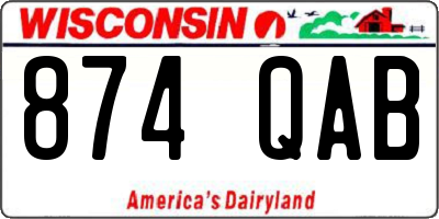 WI license plate 874QAB