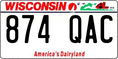 WI license plate 874QAC