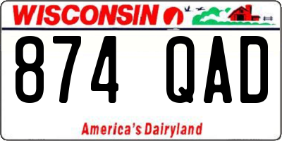 WI license plate 874QAD