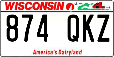 WI license plate 874QKZ