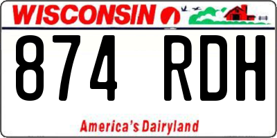 WI license plate 874RDH