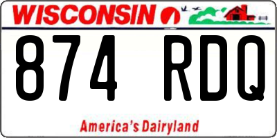 WI license plate 874RDQ
