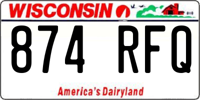 WI license plate 874RFQ