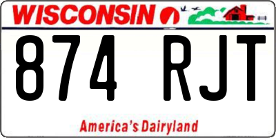 WI license plate 874RJT