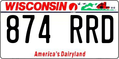 WI license plate 874RRD