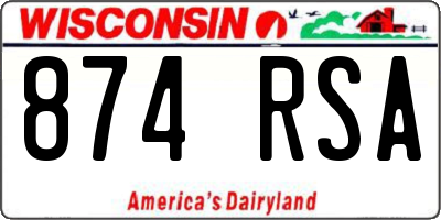 WI license plate 874RSA