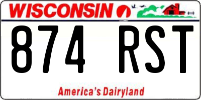 WI license plate 874RST