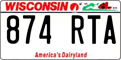 WI license plate 874RTA