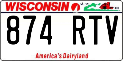 WI license plate 874RTV