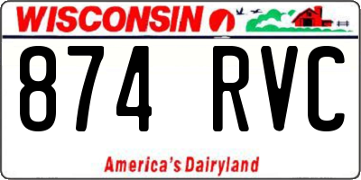 WI license plate 874RVC