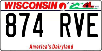 WI license plate 874RVE