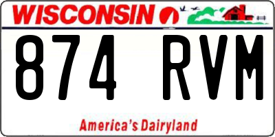 WI license plate 874RVM