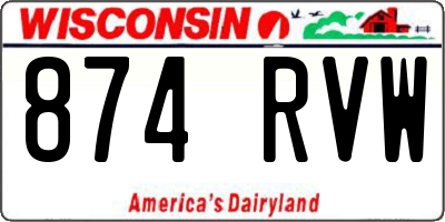 WI license plate 874RVW