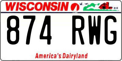 WI license plate 874RWG
