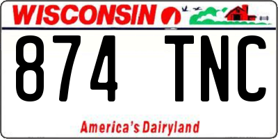 WI license plate 874TNC