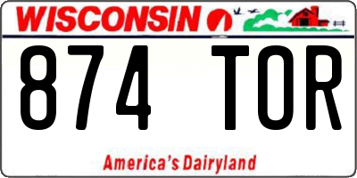 WI license plate 874TOR