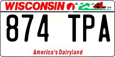 WI license plate 874TPA
