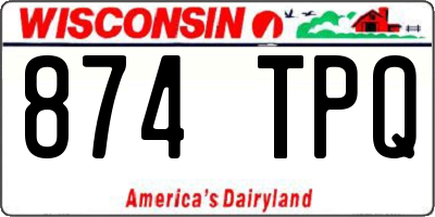 WI license plate 874TPQ
