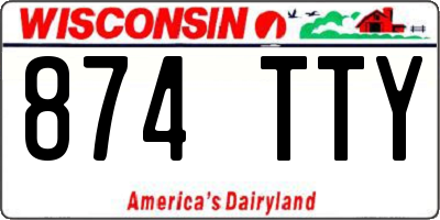 WI license plate 874TTY