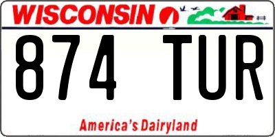 WI license plate 874TUR