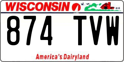 WI license plate 874TVW