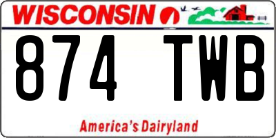 WI license plate 874TWB