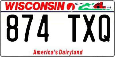 WI license plate 874TXQ