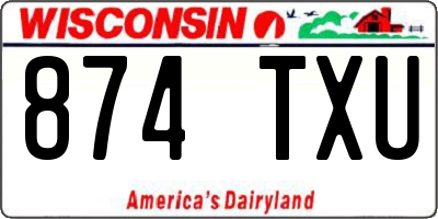 WI license plate 874TXU