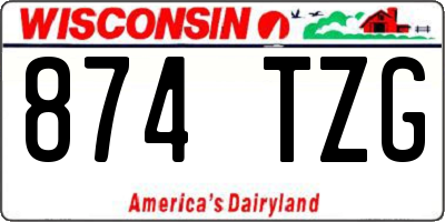 WI license plate 874TZG