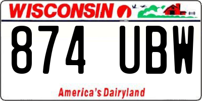 WI license plate 874UBW