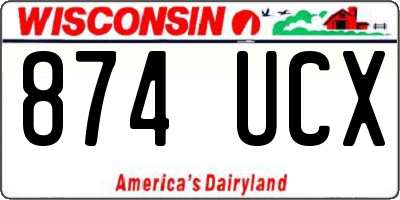 WI license plate 874UCX