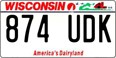 WI license plate 874UDK