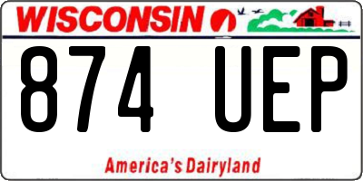 WI license plate 874UEP
