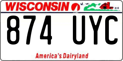 WI license plate 874UYC