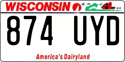 WI license plate 874UYD