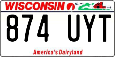 WI license plate 874UYT