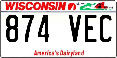 WI license plate 874VEC