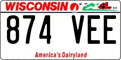 WI license plate 874VEE
