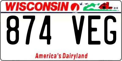 WI license plate 874VEG