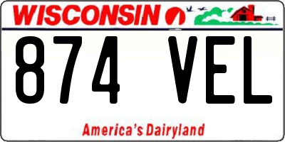 WI license plate 874VEL