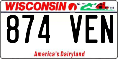 WI license plate 874VEN