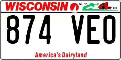 WI license plate 874VEO