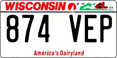WI license plate 874VEP