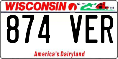 WI license plate 874VER