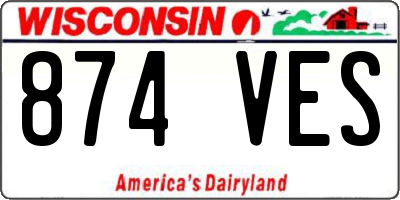 WI license plate 874VES