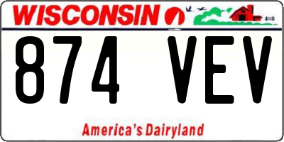 WI license plate 874VEV