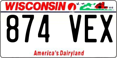 WI license plate 874VEX