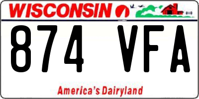 WI license plate 874VFA